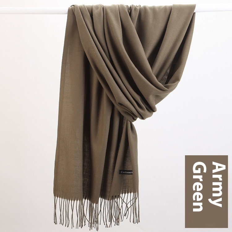 Pure Color Warm Keeping Scarf All-match Cashmere Shawl - Image 3