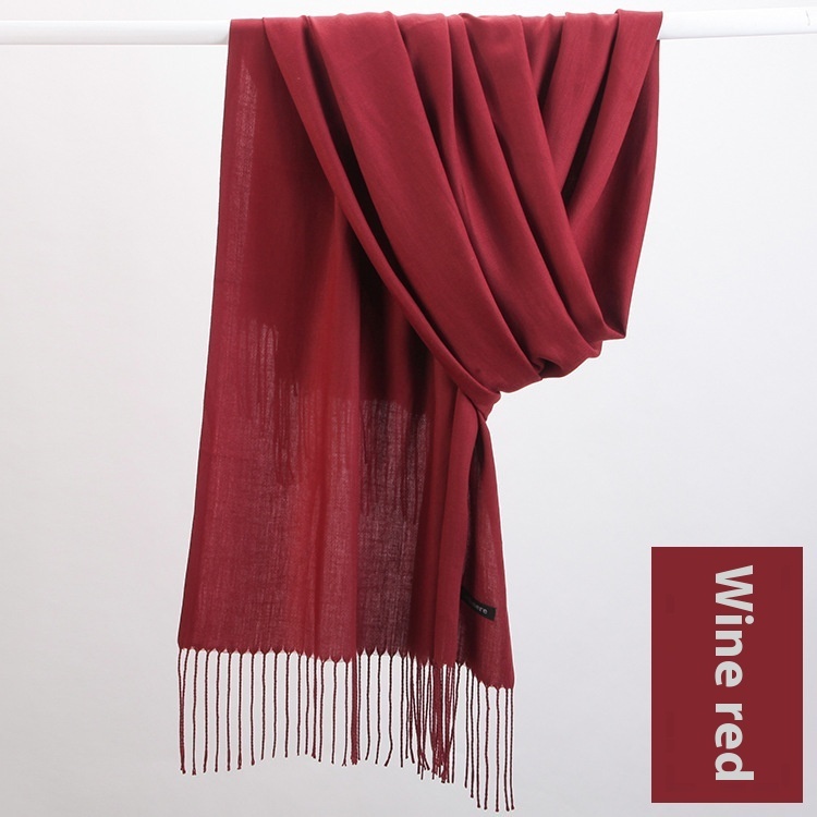 Pure Color Warm Keeping Scarf All-match Cashmere Shawl - Image 8