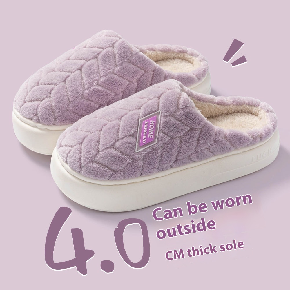 Velvet Cotton Slippers Women's Plush Home - Image 3
