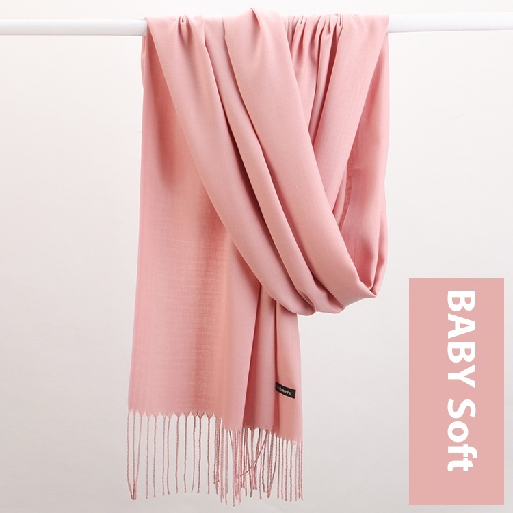 Pure Color Warm Keeping Scarf All-match Cashmere Shawl - Image 7